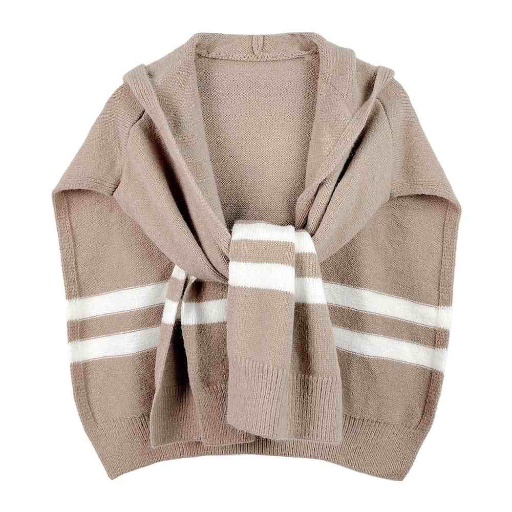 Striped Knit Hoodie Top - Madeline Love - Flyclothing LLC