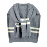 Striped Knit Hoodie Top - Madeline Love - Flyclothing LLC