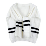 Striped Knit Hoodie Top - Madeline Love - Flyclothing LLC