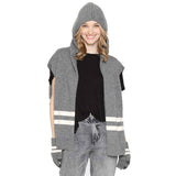 Striped Knit Hoodie Top - Madeline Love - Flyclothing LLC