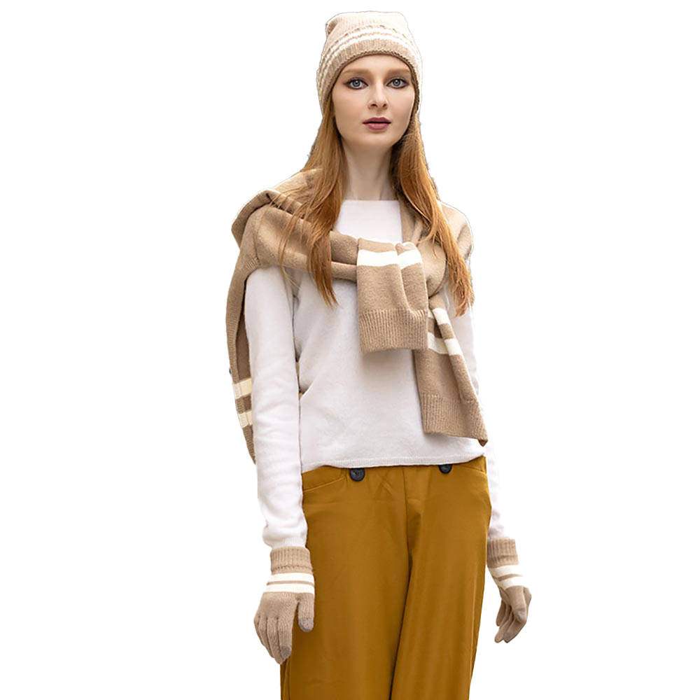 Striped Knit Hoodie Top - Madeline Love - Flyclothing LLC