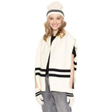 Striped Knit Hoodie Top - Madeline Love - Flyclothing LLC