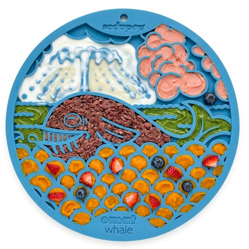 Whale eMat - Enrichment Lick Mat for Dogs and Cats - with Suction Cups | Whale Design | USA Made - SodaPup/True Dogs, LLC - Flyclothing LLC