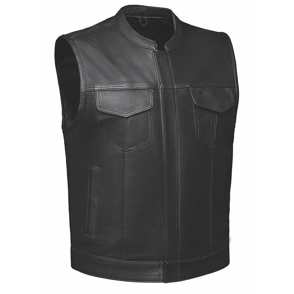 Sturgis - Men's SOA Club Style Leather Motorcycle Vest - Unik Just for Bikers - Flyclothing LLC