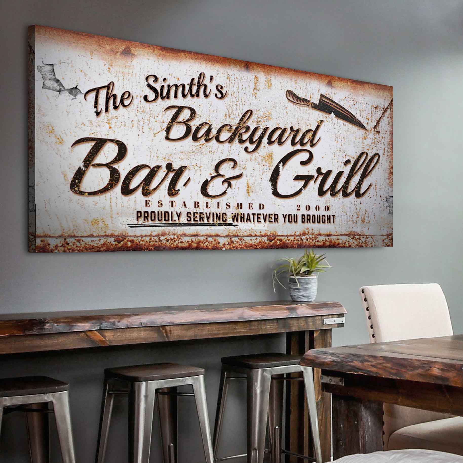 Backyard Bar & Grill Sign II - Tailored Canvases - Flyclothing LLC
