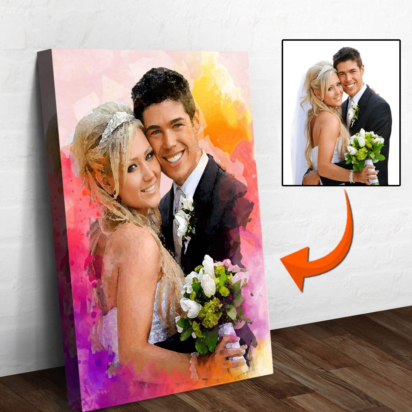 Couple Watercolor Sign II - Tailored Canvases - Flyclothing LLC