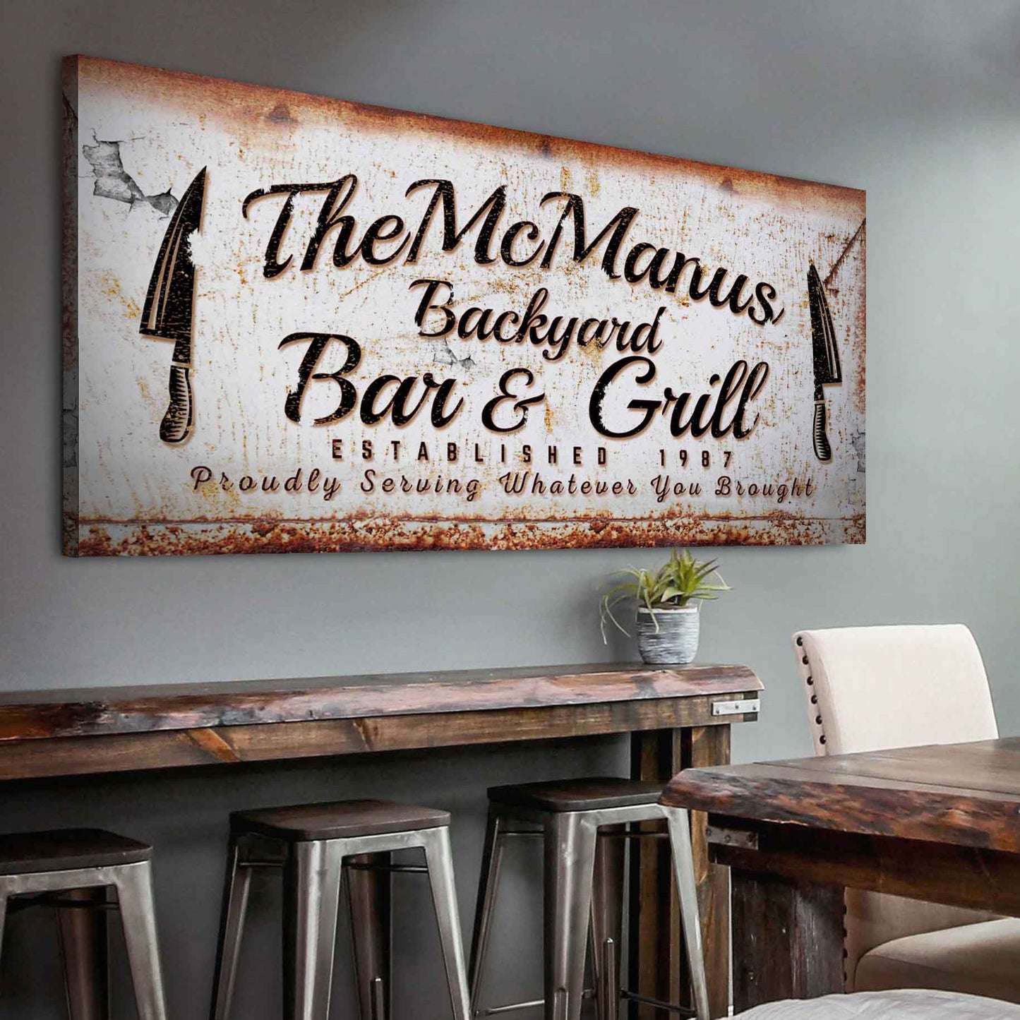 Backyard Bar & Grill Sign II - Tailored Canvases - Flyclothing LLC