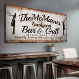Backyard Bar & Grill Sign II - Tailored Canvases - Flyclothing LLC