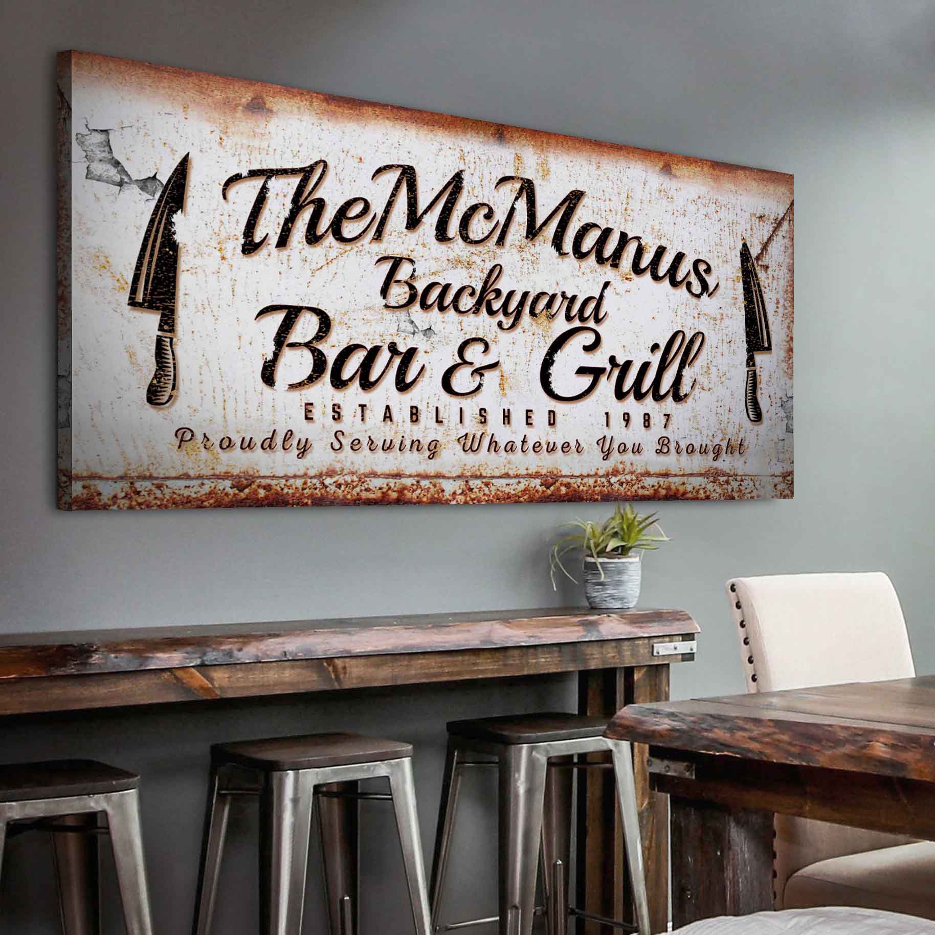 Backyard Bar & Grill Sign II - Tailored Canvases - Flyclothing LLC