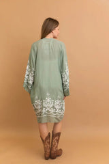Embroidered Floral Vine Kimono – Elegant and Lightweight - Boho Clothing and Accessories - Flyclothing LLC