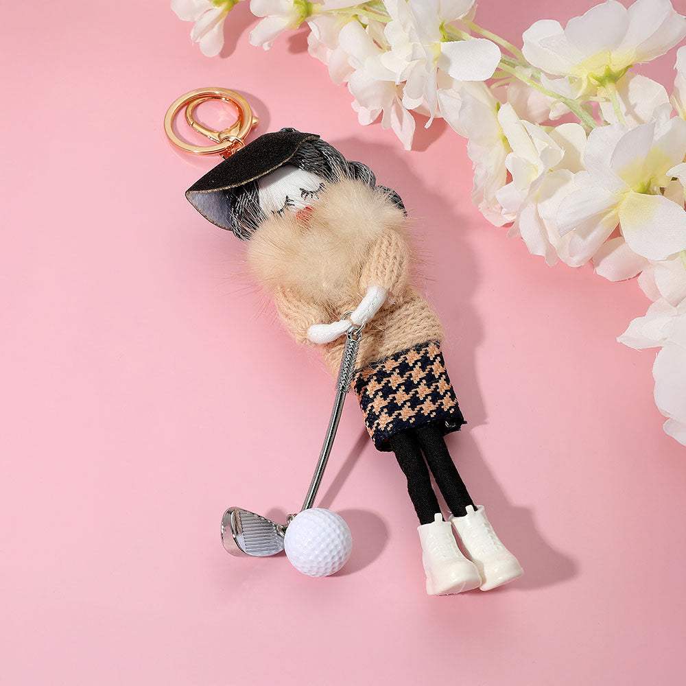 Stylish Golf Girl Doll Keychain / Bag Charm - Madeline Love - Flyclothing LLC