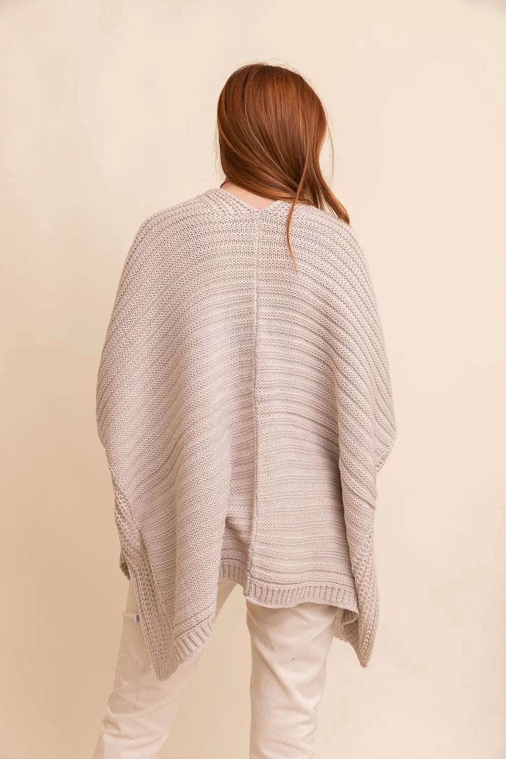 Ridged Rib Knit Ruana – Stylish Layering Wrap - Boho Clothing and Accessories - Flyclothing LLC