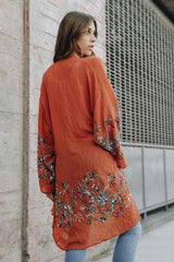 Long Sheer Floral Kimono – Graceful and Lightweight - Boho Clothing and Accessories - Flyclothing LLC
