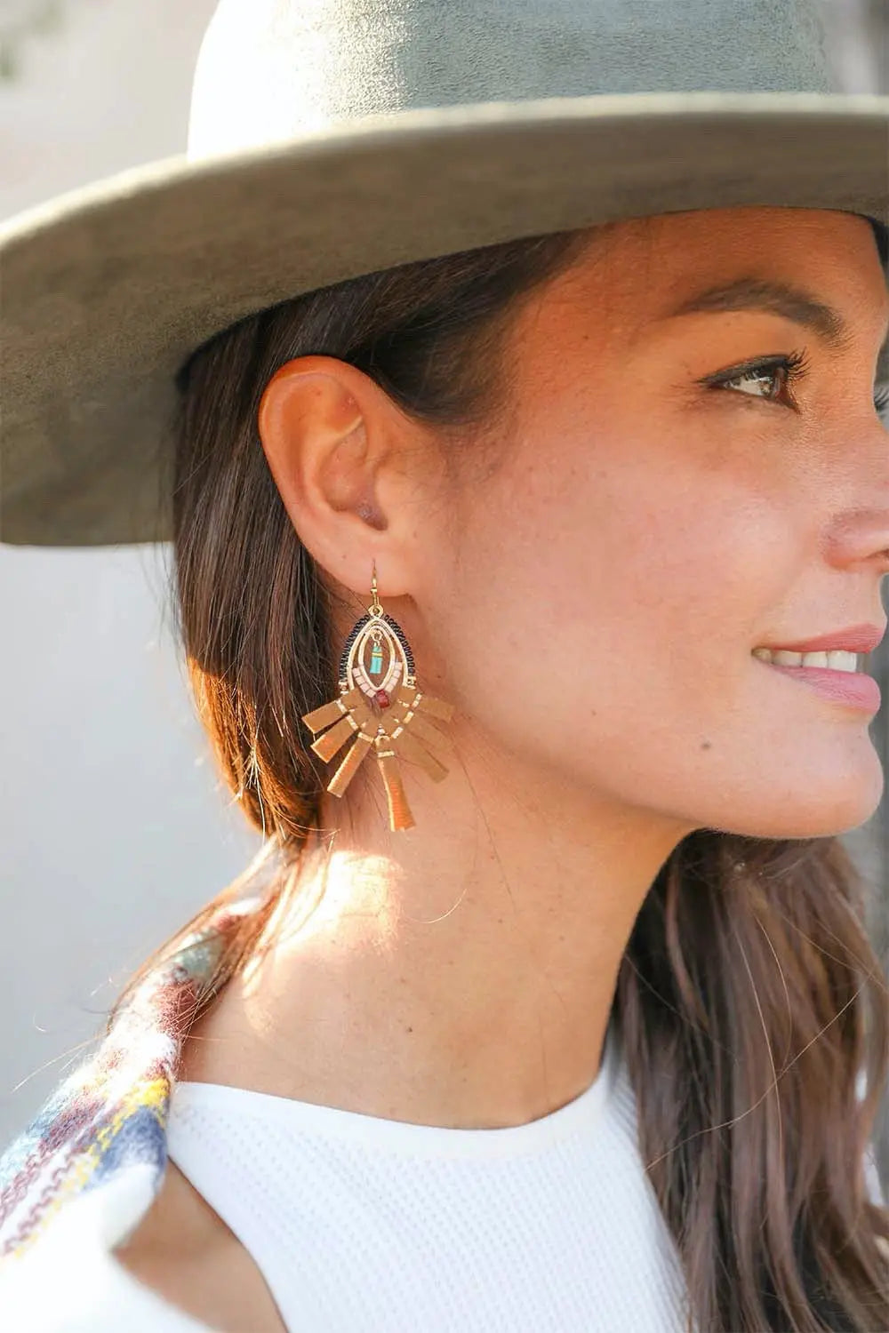 Suede Fringe Beaded Earrings - Boho Clothing and Accessories - Flyclothing LLC