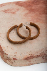 Suede Leather Wrapped Hoop Earrings