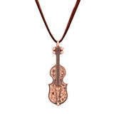 Suede Metal Guitar Pendant Necklace - Madeline Love - Flyclothing LLC