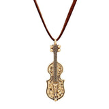Suede Metal Guitar Pendant Necklace - Madeline Love - Flyclothing LLC