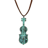 Suede Metal Guitar Pendant Necklace - Madeline Love - Flyclothing LLC