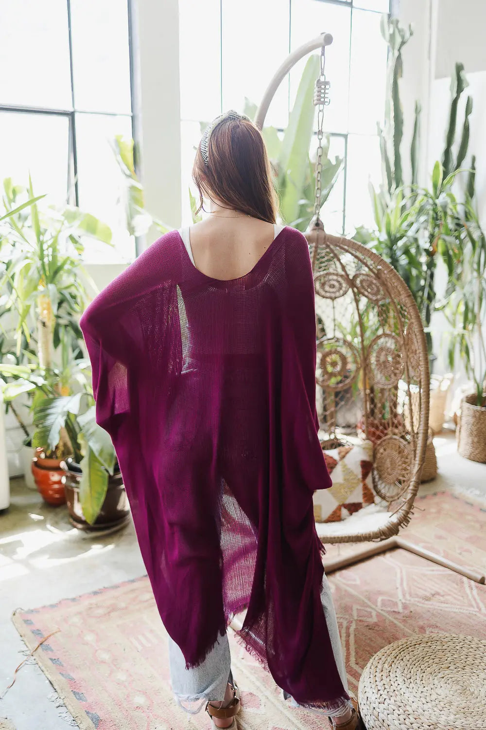 Summer Frayed Trim Kimono - Boho Clothing and Accessories - Flyclothing LLC