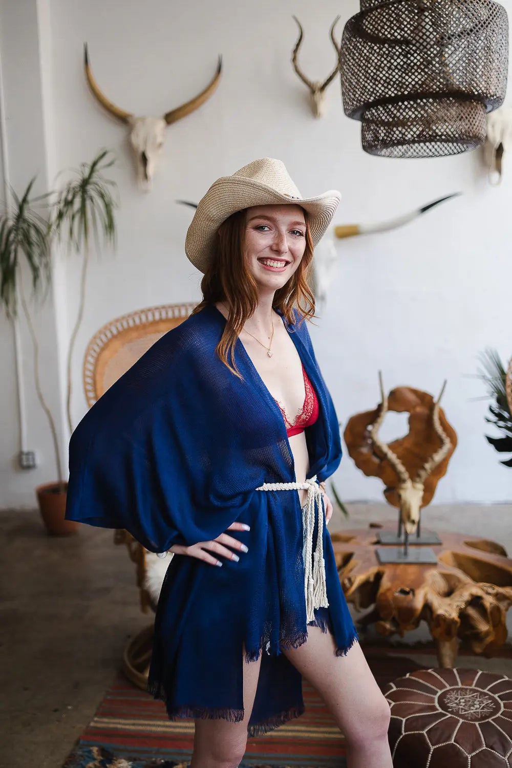 Summer Frayed Trim Kimono - Boho Clothing and Accessories - Flyclothing LLC