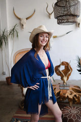 Summer Frayed Trim Kimono - Boho Clothing and Accessories - Flyclothing LLC