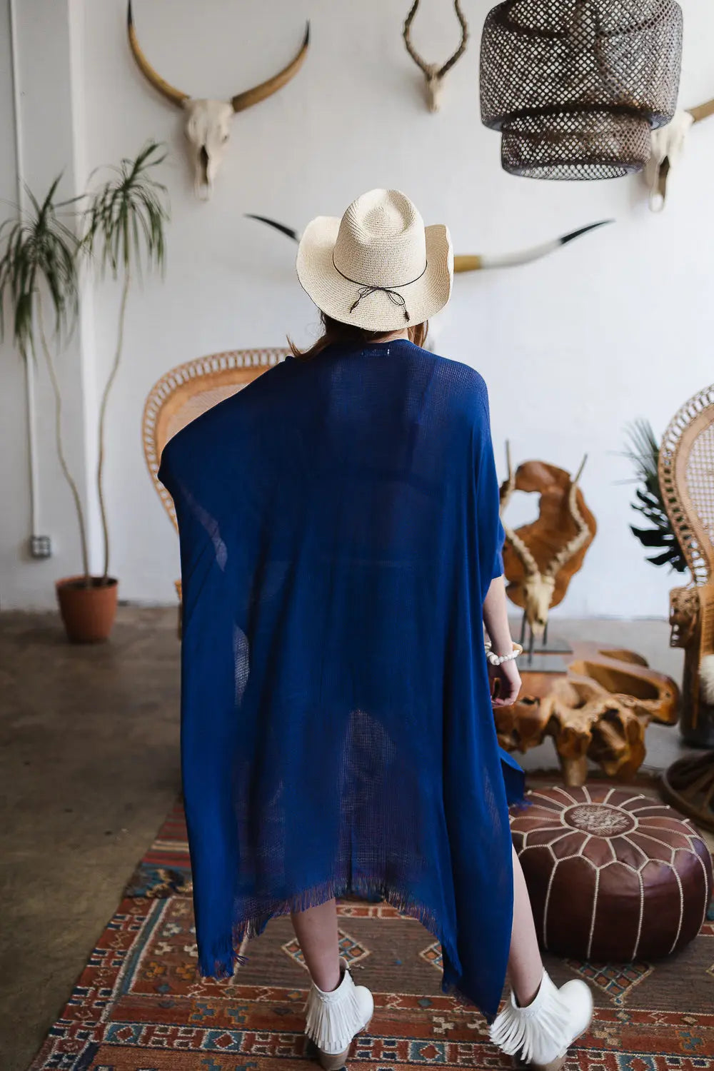 Summer Frayed Trim Kimono - Boho Clothing and Accessories - Flyclothing LLC