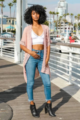 Sunshine Crochet Lace Trim Kimono