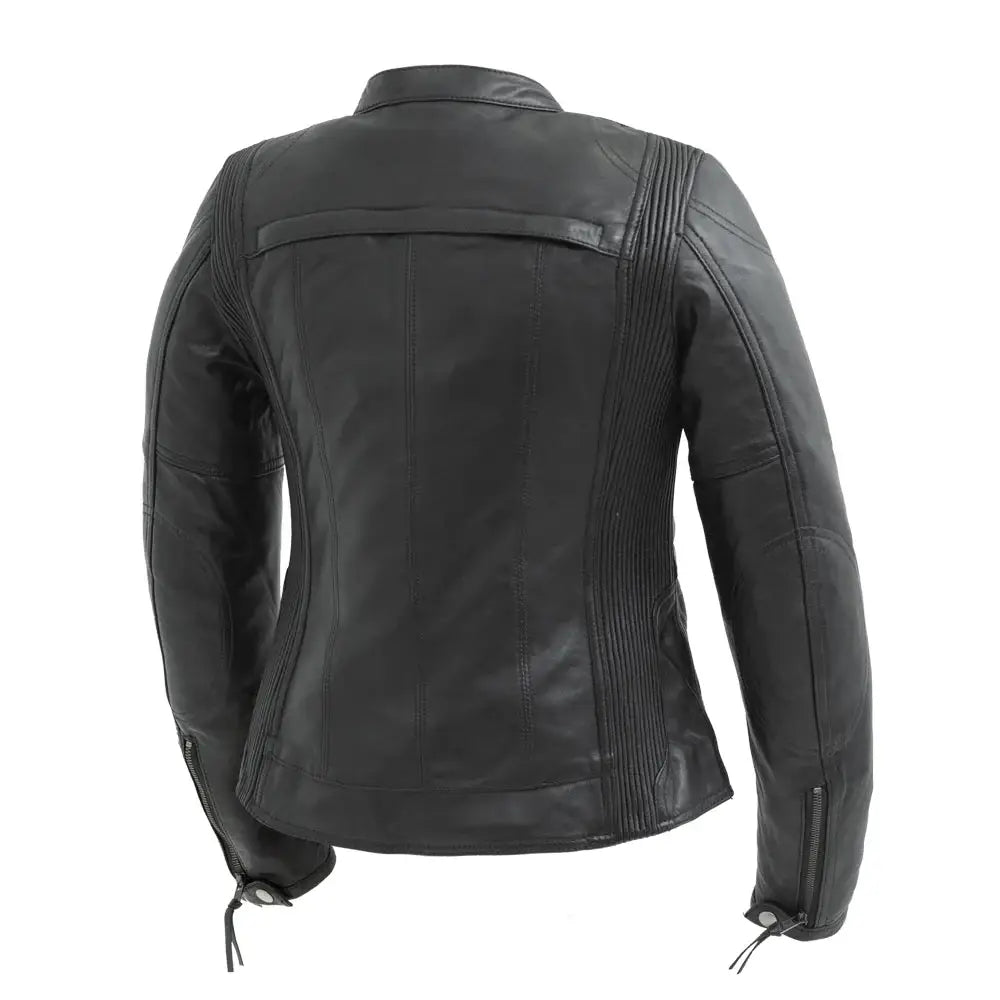 Supastar - Womens Motorcycle Leather Jacket - First Manufacturing Company - Flyclothing LLC