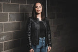 Supastar - Womens Motorcycle Leather Jacket - First Manufacturing Company - Flyclothing LLC