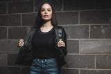 Supastar - Womens Motorcycle Leather Jacket - First Manufacturing Company - Flyclothing LLC
