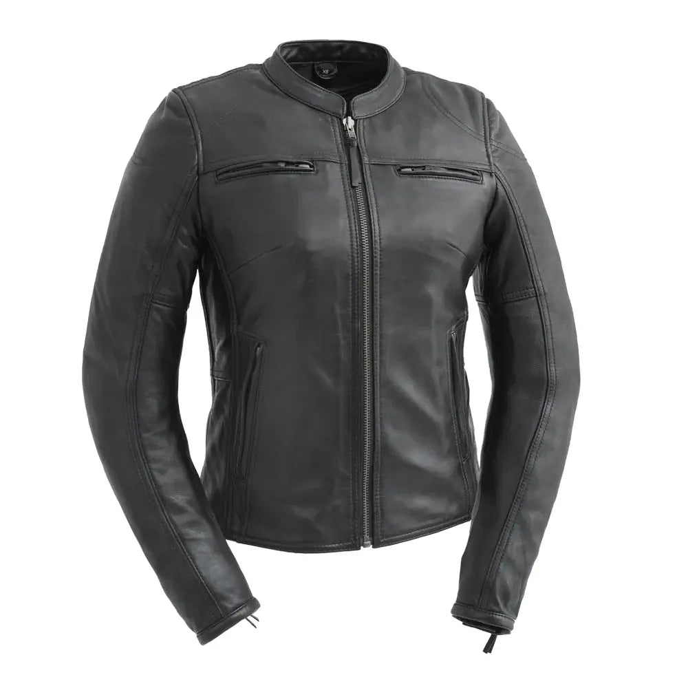 Supastar - Womens Motorcycle Leather Jacket - First Manufacturing Company - Flyclothing LLC