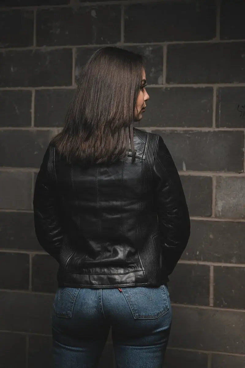 Supastar - Womens Motorcycle Leather Jacket - First Manufacturing Company - Flyclothing LLC