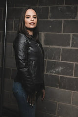 Supastar - Womens Motorcycle Leather Jacket - First Manufacturing Company - Flyclothing LLC