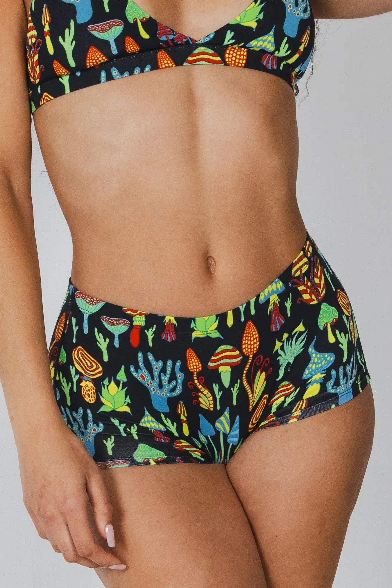The Super Shroom | Neon Mushrooms Modal Boyshort Underwear - Shinesty - Flyclothing LLC