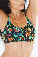 The Super Shroom | Neon Mushrooms Boob Hammock™ Scoop Bralette - Shinesty - Flyclothing LLC