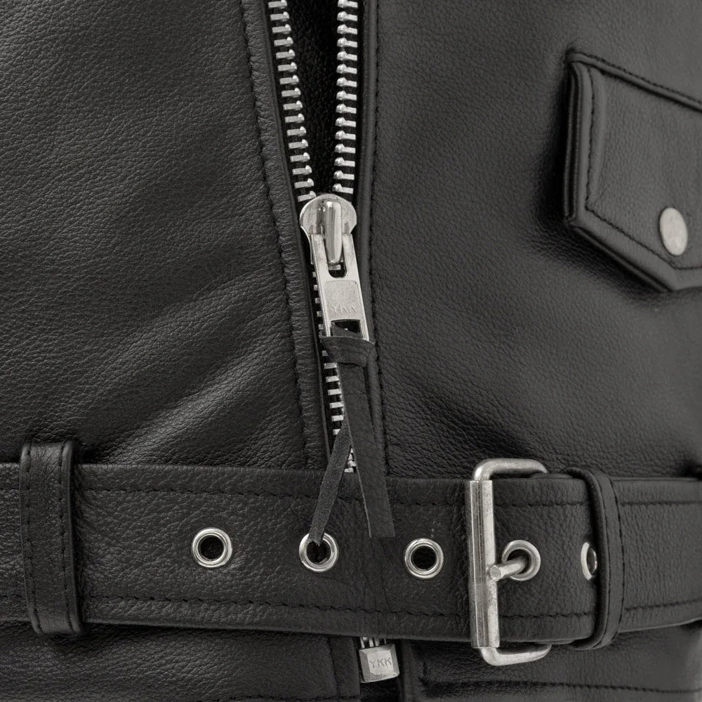 Superstar Men's Motorcycle Leather Jacket - First Manufacturing Company - Flyclothing LLC