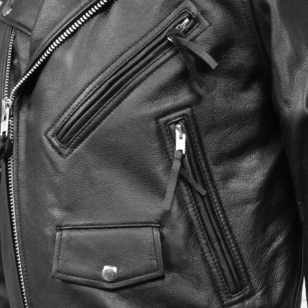 Superstar Men's Motorcycle Leather Jacket - First Manufacturing Company - Flyclothing LLC