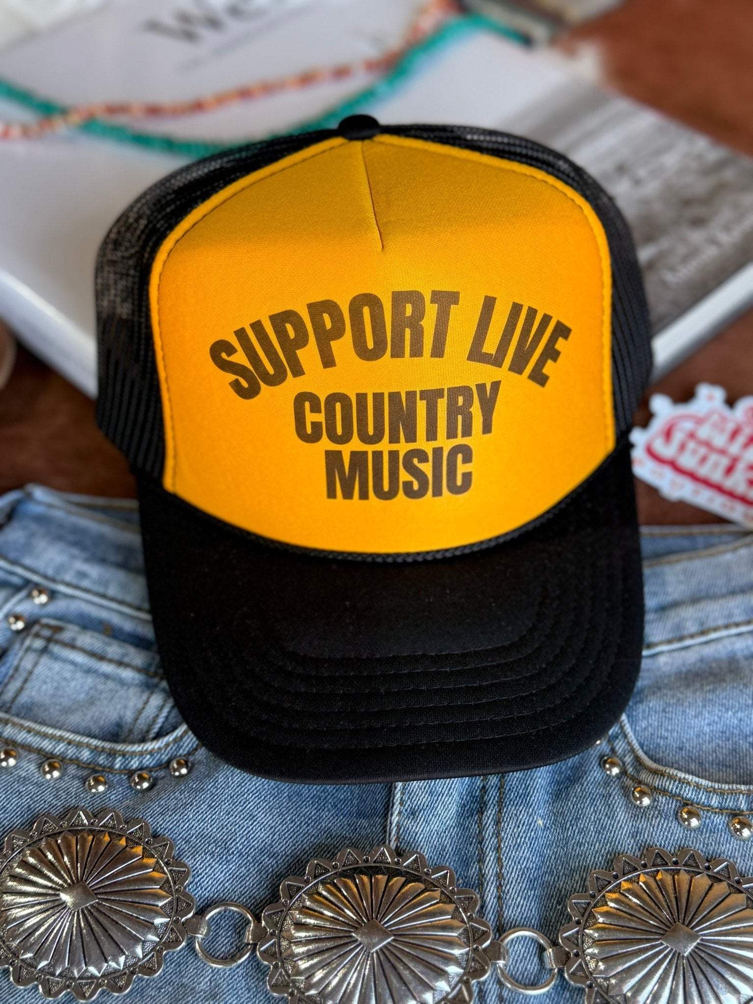 Support Live Country Music Trucker Hat - Wild Junkie - Flyclothing LLC