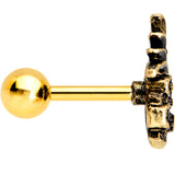 1/4 Gold PVD Steampunk Tiki Skull Headdress Cartilage Tragus Earring - BodyCandy - Flyclothing LLC