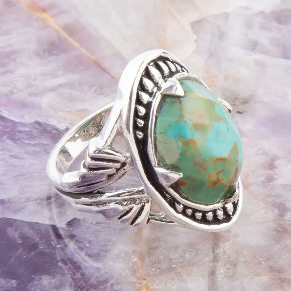 Sweet Dreams Faceted Blue Turquoise and Sterling Silver Ring - Barse Jewelry - Flyclothing LLC