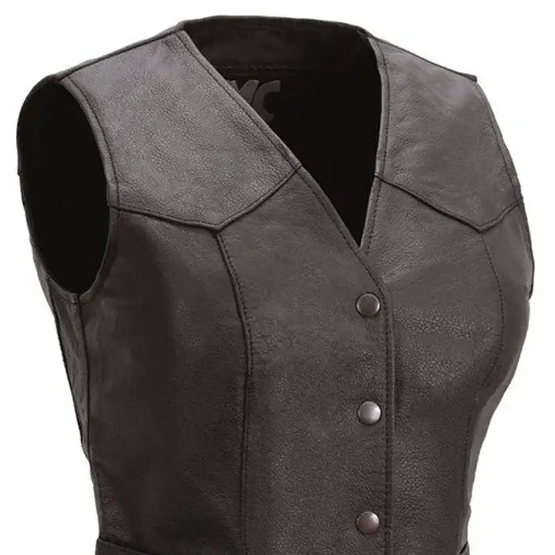 Sweet Sienna Women's Motorcycle Leather Vest - First Manufacturing Company - Flyclothing LLC