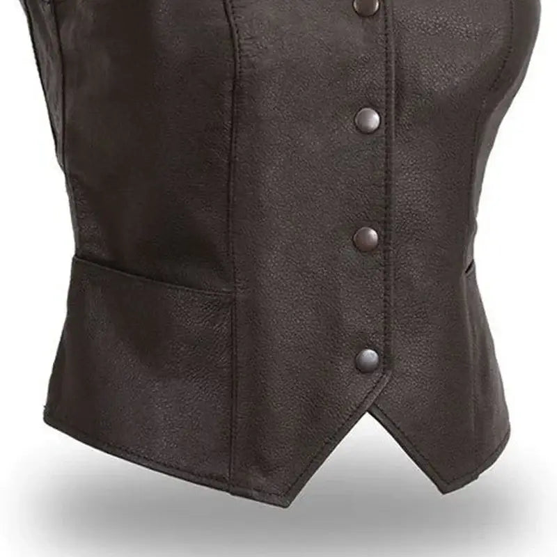 Sweet Sienna Women's Motorcycle Leather Vest - First Manufacturing Company - Flyclothing LLC