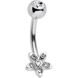 Clear Gem Field of Flowers Dangle Belly Ring - BodyCandy - Flyclothing LLC
