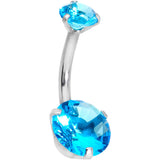 Blue CZ Gem Feather Trio Dangle Belly Ring - BodyCandy - Flyclothing LLC