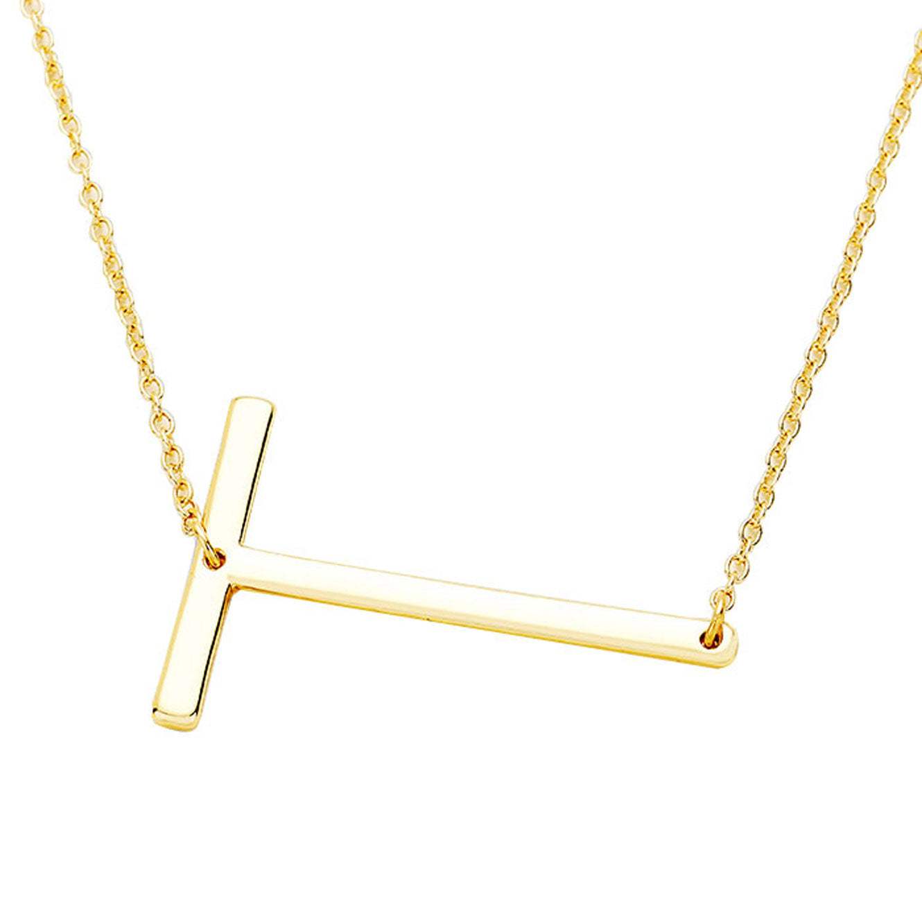 T Monogram Metal Pendant Necklace - Madeline Love - Flyclothing LLC