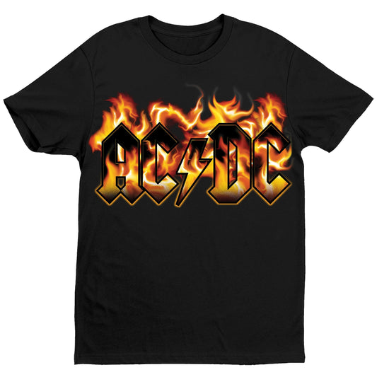 AC/DC Flames T-Shirt - Black