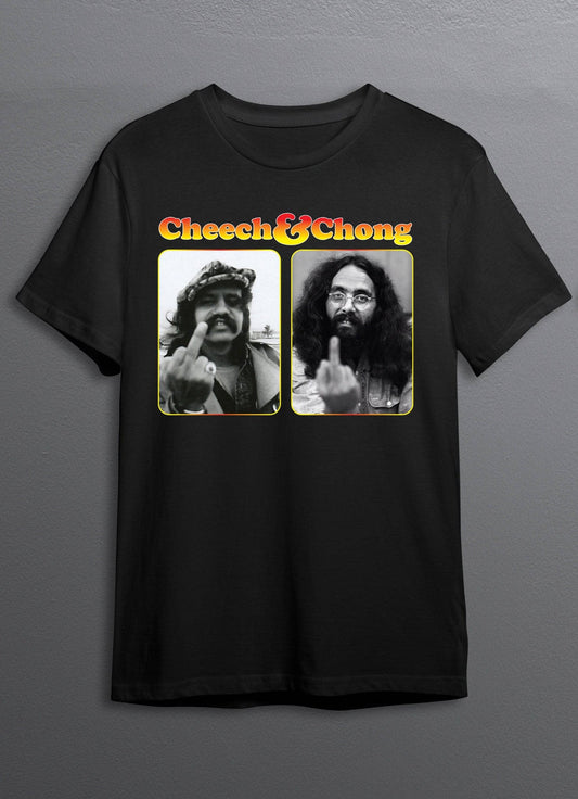 Cheech & Chong Flip T-Shirt - Black - Get Down Art