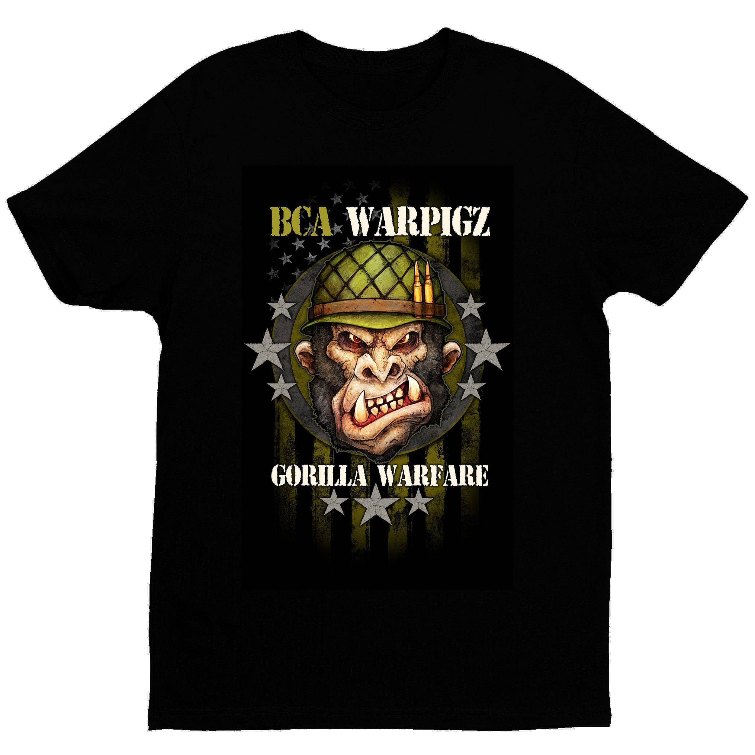 Gorilla Warfare T-Shirt - Black - Get Down Art