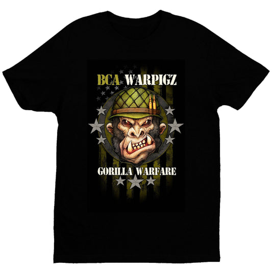 Gorilla Warfare T-Shirt - Black - Get Down Art