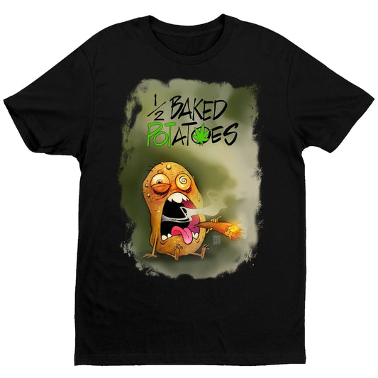 Half Baked Cough T-Shirt - Black - Get Down Art